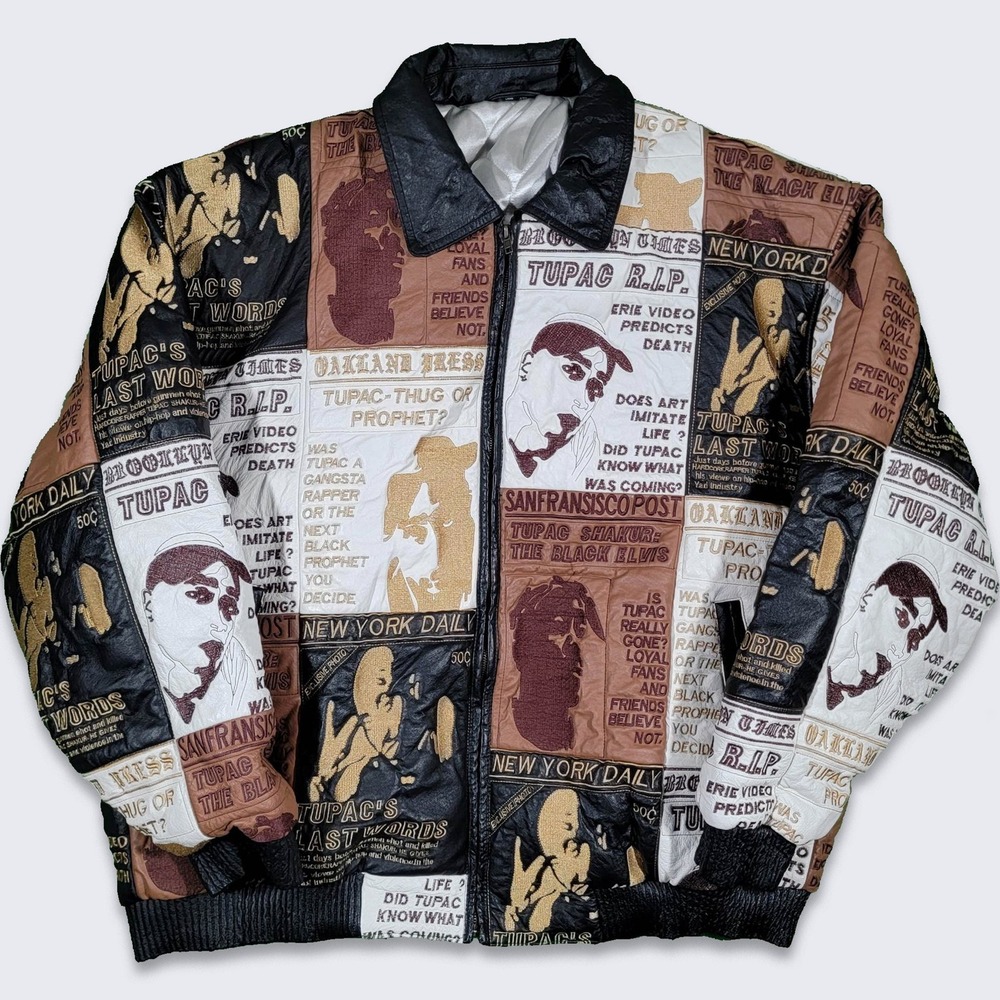 Tupac 2pac Shakur Vintage 90s Leather Jacket